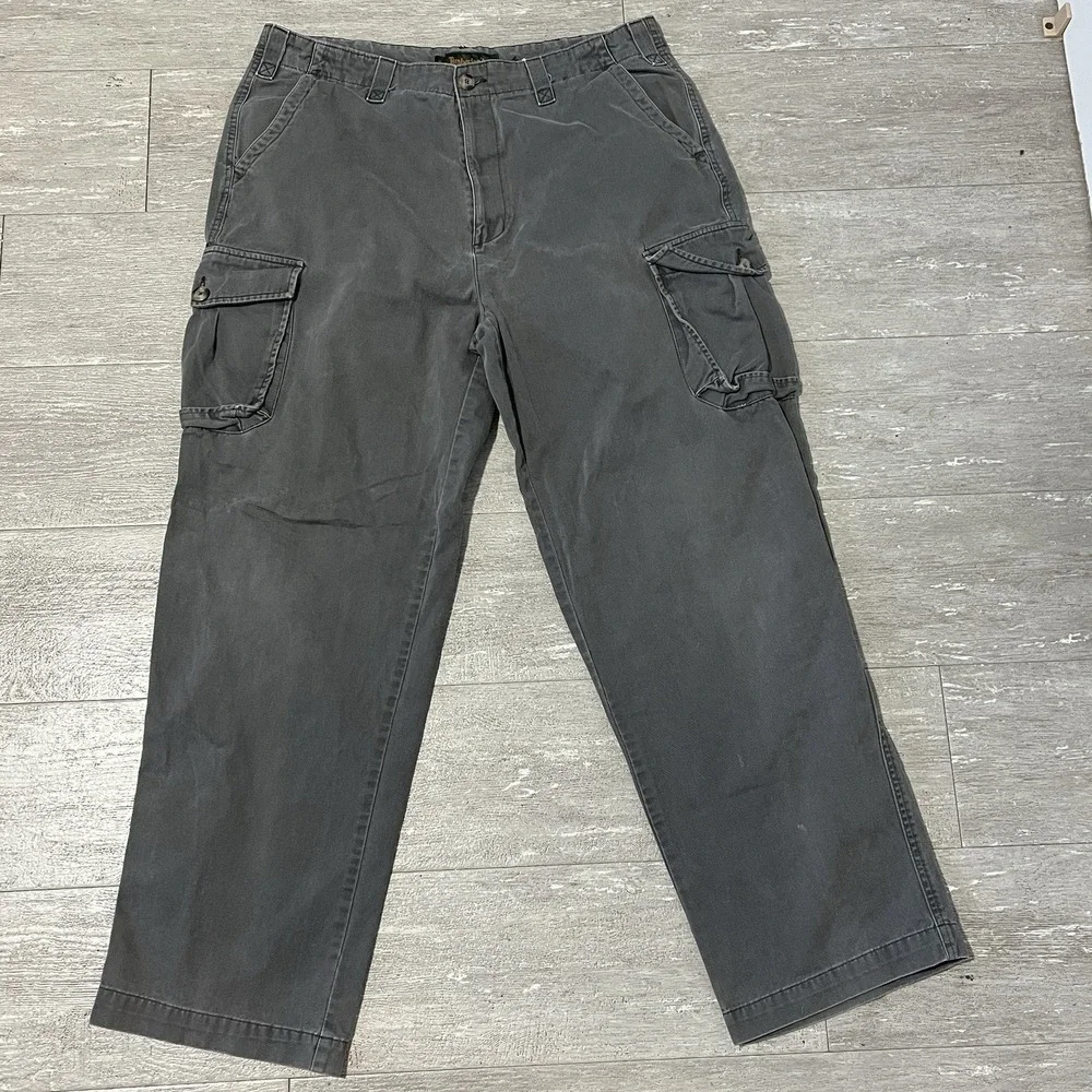 Timberland Cargo Work Wear Pants Men's Size 36x30 Grey Cargo Stratham Twill
